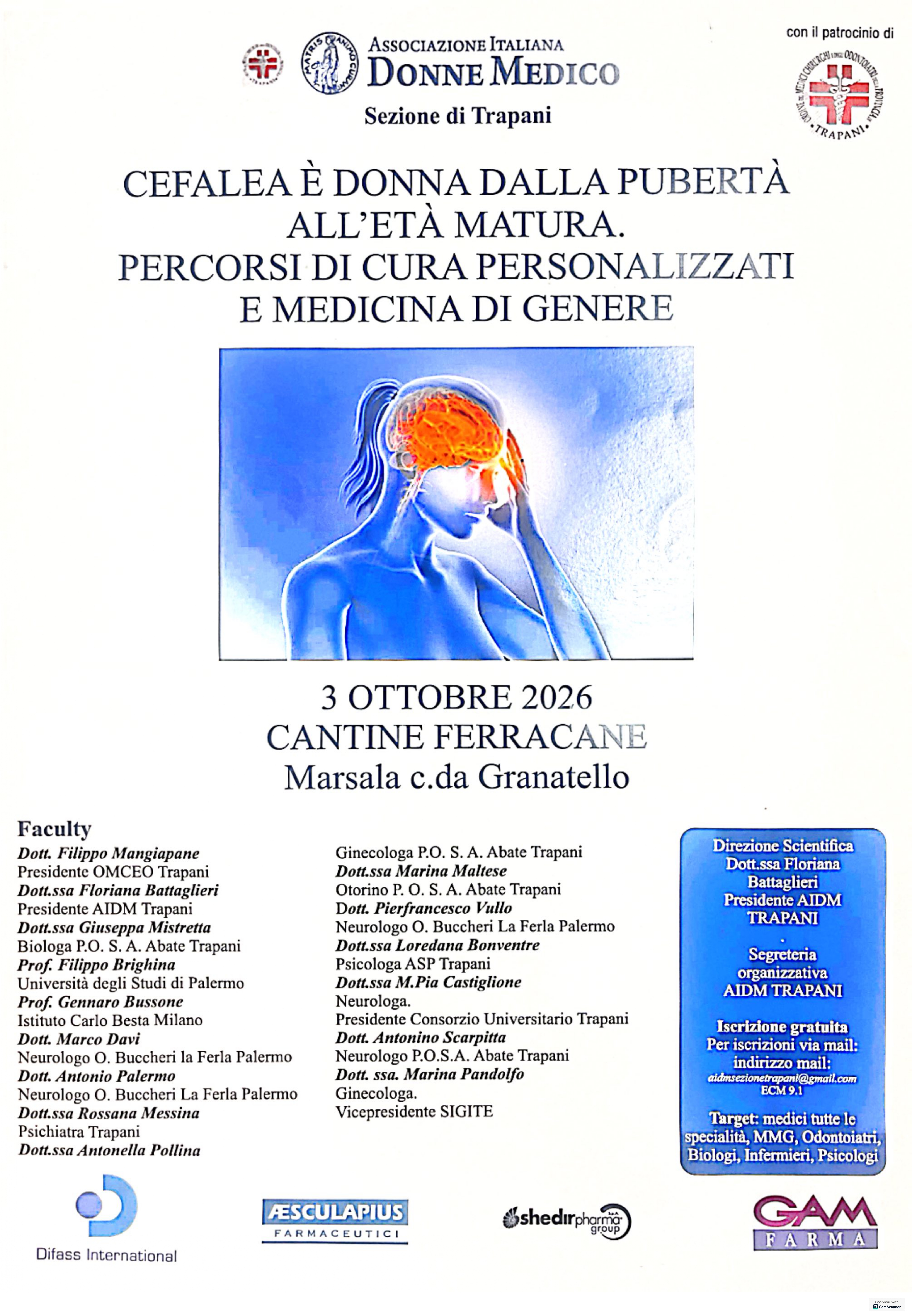 Clicca per accedere all'articolo Convegno: " Cefalea è donna dalla pubertà all'età matura. Percorsi di cura personalizzati e medicina di genere"